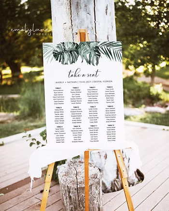 Wedding reception seating chart and ballroom table layout