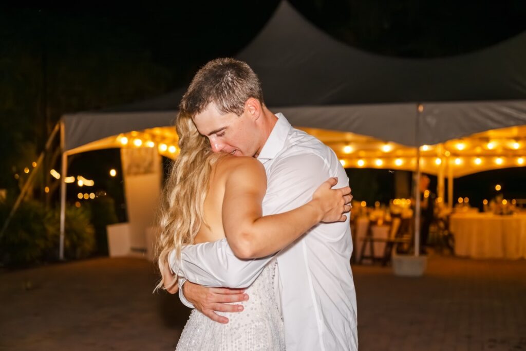 Emily and Aaron share their private last dance to Heaven by Jason Aldean at Lakeview Gardens.